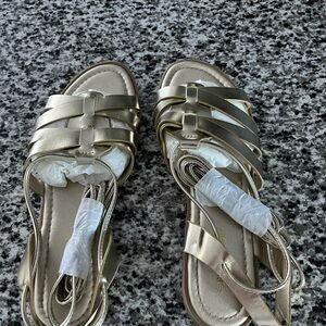 Elegant Gold Strappy Sandals